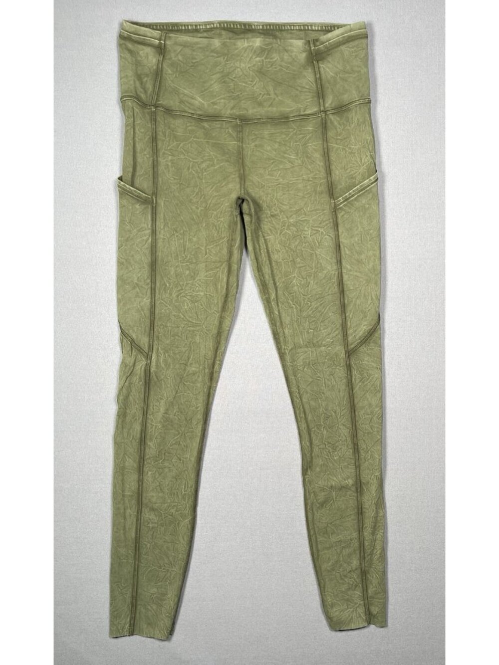 Lululemon Fast and Free High Rise Ice Dye Green Tight Legging 26" - Women Size 6